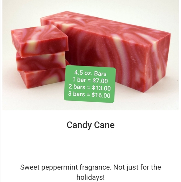 Hand Crafted Other - Homemade Candy Cane Bath & Body Soap for bundle for posher